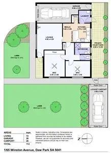 Floorplan of Homely unit listing, 1/65 Winston Avenue, Daw Park SA 5041