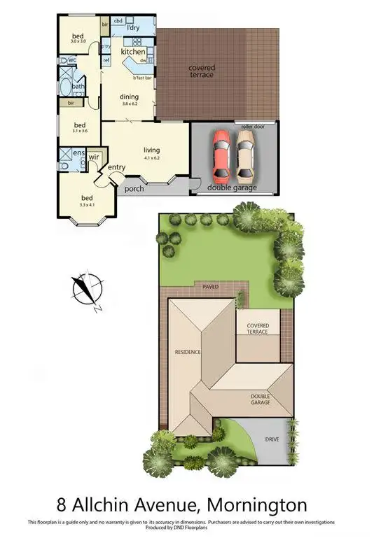 Floorplan of Homely house listing, 8 Allchin Avenue, Mornington VIC 3931