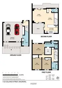 Floorplan of Homely townhouse listing, 7/23 Collings Street, Balmoral QLD 4171