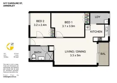 Floorplan of Homely unit listing, 5/17 Caroline Street, Annerley QLD 4103