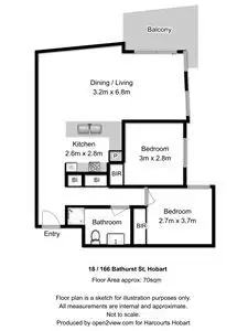 Floorplan of Homely apartment listing, 18/166 Bathurst Street, Hobart TAS 7000