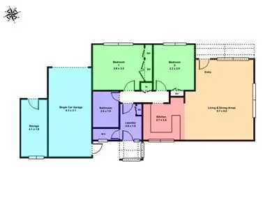 Floorplan of Homely unit listing, 1/428 Gillies Street, Wendouree VIC 3355