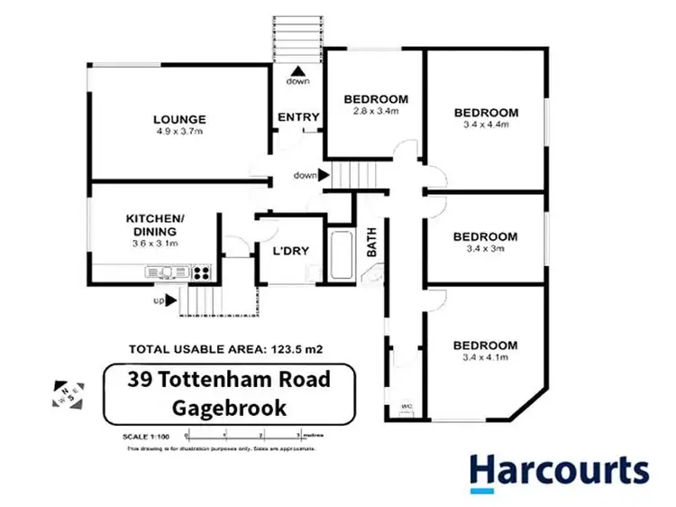 Floorplan of Homely house listing, 39 Tottenham Road, Gagebrook TAS 7030