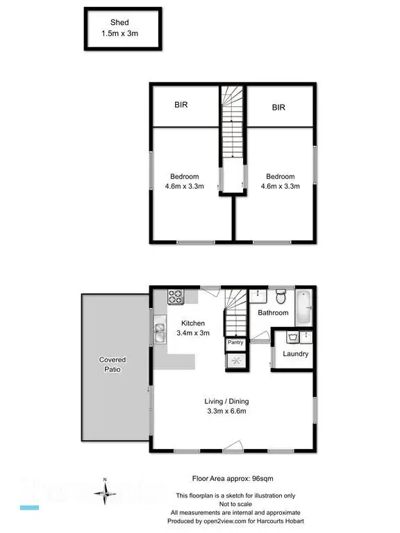 Floorplan of Homely unit listing, 1/2 Alamein Avenue, Bellerive TAS 7018