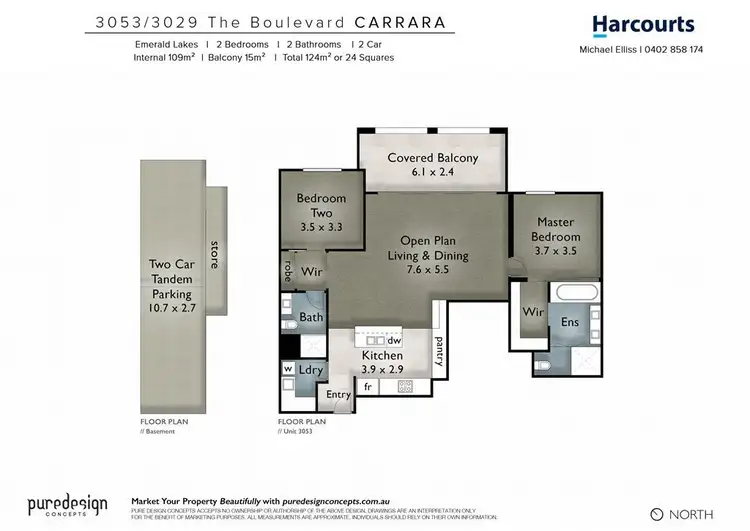 Floorplan of Homely apartment listing, 3029 The Boulevard, Carrara QLD 4211