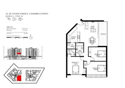 Floorplan of Homely apartment listing, 305(B)/12-20 Tyler Street, Campbelltown NSW 2560