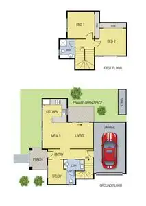 Floorplan of Homely townhouse listing, 1/16 Charlton Crescent, Reservoir VIC 3073