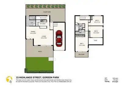 Floorplan of Homely townhouse listing, 23 Highland Street, Gordon Park QLD 4031