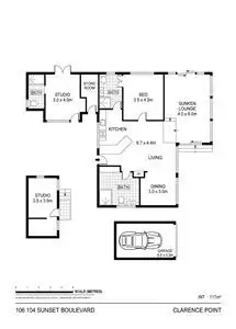 Floorplan of Homely house listing, 104-106 Sunset Blvd, Clarence Point TAS 7270