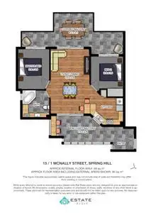 Floorplan of Homely unit listing, 15/1 McNally Street, Spring Hill QLD 4000