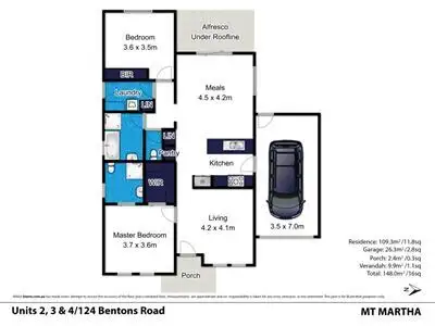 Floorplan of Homely block of units listing, 3/124 Bentons Road, Mount Martha VIC 3934