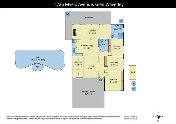 Floorplan of Homely unit listing, 1/26 Myers Avenue, Glen Waverley VIC 3150