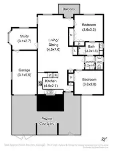Floorplan of Homely townhouse listing, 15/3 Newcastle Street, Battery Point TAS