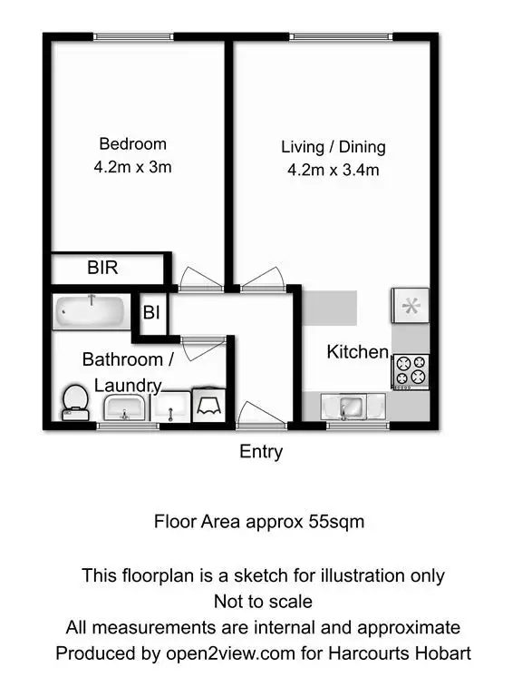 Floorplan of Homely unit listing, 2/24 Hamilton Street, West Hobart TAS 7000