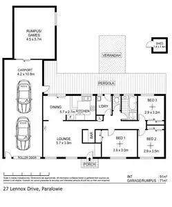 Floorplan of Homely house listing, 27 Lennox Drive, Paralowie SA 5108