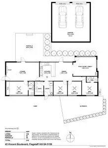 Floorplan of Homely house listing, 43 Vincent Blvd, Flagstaff Hill SA 5159