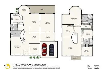 Floorplan of Homely house listing, 14 Balnaves Place, Mitchelton QLD 4053