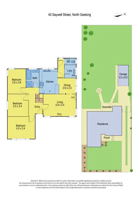 Floorplan of Homely house listing, 45 Saywell Street, North Geelong VIC 3215