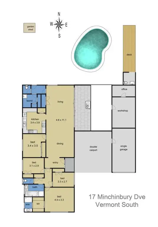 Floorplan of Homely house listing, 17 Minchinbury Drive, Vermont South VIC 3133