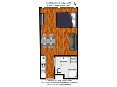 Floorplan of Homely studio listing, 28/189 Leichhardt Street, Spring Hill QLD 4000