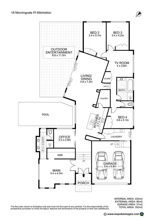 Floorplan of Homely house listing, 18 Morningvale Place, Mitchelton QLD 4053