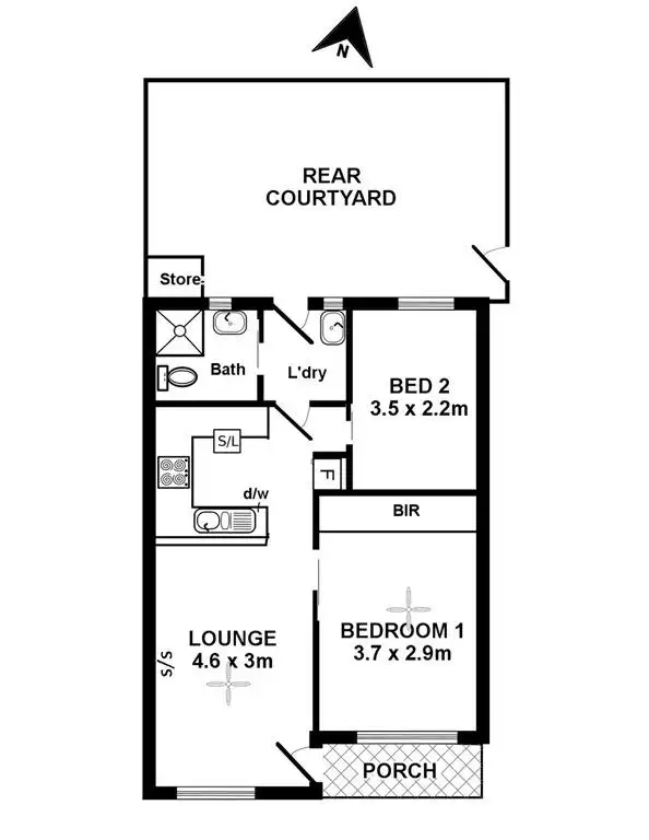 Floorplan of Homely unit listing, 15/38 Murray Terrace, Oaklands Park SA 5046