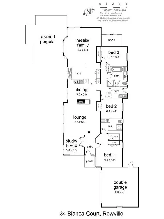 Floorplan of Homely house listing, 34 Bianca Court, Rowville VIC 3178