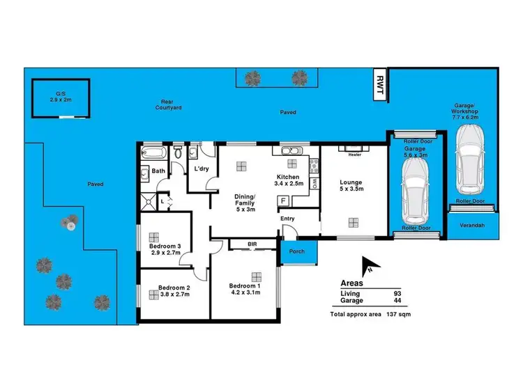 Floorplan of Homely unit listing, 3/87 Bower Street, Woodville SA 5011