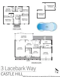 Floorplan of Homely house listing, 3 Lacebark Way, Castle Hill NSW 2154