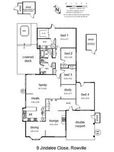 Floorplan of Homely house listing, 9 Jindalee Close, Rowville VIC 3178