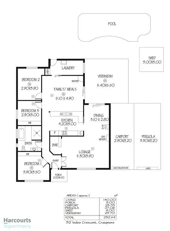 Floorplan of Homely house listing, 32 Indee Crescent, Craigmore SA 5114