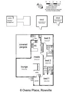 Floorplan of Homely house listing, 6 Ovens Place, Rowville VIC 3178