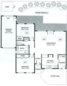 Floorplan of Homely unit listing, 3/75 Coombe Road, Allenby Gardens SA 5009