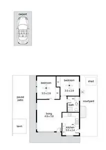 Floorplan of Homely unit listing, 1/8 Silver Avenue, South Brighton SA 5048