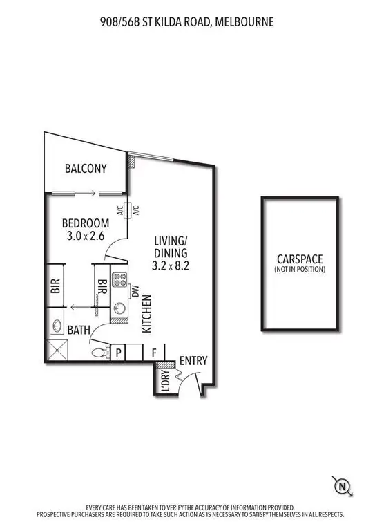 Floorplan of Homely apartment listing, 908/568 St Kilda Road, Melbourne VIC 3004