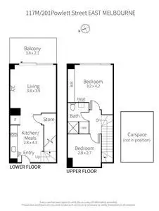 Floorplan of Homely apartment listing, 117M/201 Powlett Street, East Melbourne VIC 3002