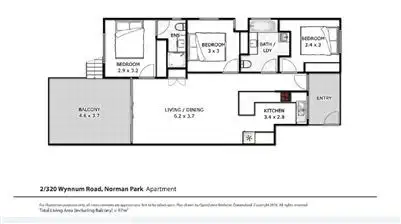 Floorplan of Homely unit listing, 2/320 WYNNUM ROAD, Norman Park QLD 4170