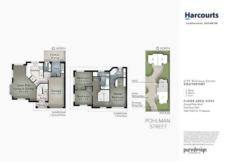 Floorplan of Homely townhouse listing, 2/97 Pohlman Street, Southport QLD 4215