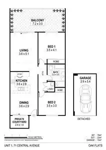 Floorplan of Homely apartment listing, 1/71 Central Avenue, Oak Flats NSW 2529