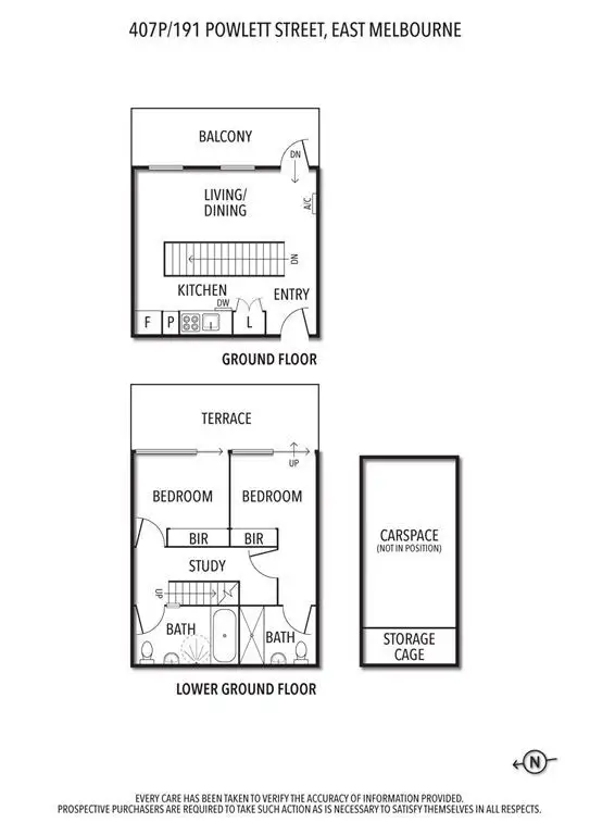 Floorplan of Homely apartment listing, 407/191 Powlett Street, East Melbourne VIC 3002