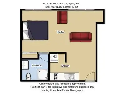 Floorplan of Homely studio listing, 401/391 Wickham Terrace, Spring Hill QLD 4000