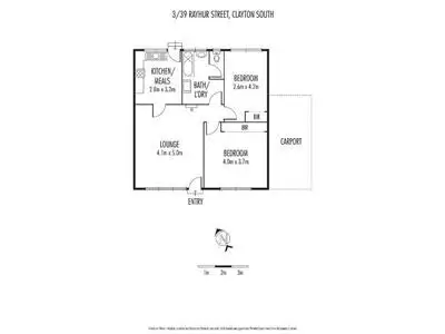 Floorplan of Homely unit listing, 3/39 Rayhur Street, Clayton South VIC 3169