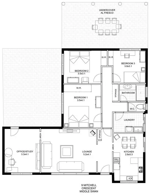 Floorplan of Homely house listing, 9 Mitchell Crescent, Middle Swan WA 6056