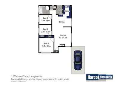 Floorplan of Homely house listing, 1 Watkins Place, Langwarrin VIC 3910