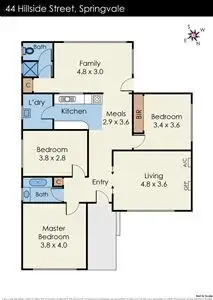 Floorplan of Homely house listing, 44 Hillside Street, Springvale VIC 3171