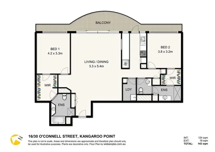 Floorplan of Homely apartment listing, 16/30 O'Connell Street, Kangaroo Point QLD 4169