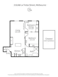 Floorplan of Homely apartment listing, 216D/68 La Trobe Street, Melbourne VIC 3000