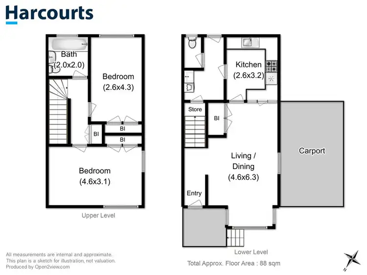 Floorplan of Homely unit listing, 1/9 Kullindi Court, Bellerive TAS 7018