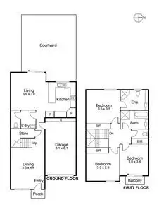 Floorplan of Homely townhouse listing, 3/52 Westgarth Street, Northcote VIC 3070