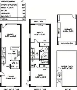 Floorplan of Homely townhouse listing, 1/5 Fletcher Road, Birkenhead SA 5015